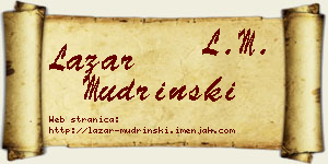 Lazar Mudrinski vizit kartica
